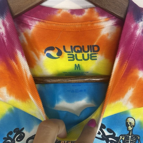Grateful Dead‎ T-Shirt Men's Medium NEW Tie Dye Liquid Blue Bertha Skeleton 90's - Picture 4 of 4